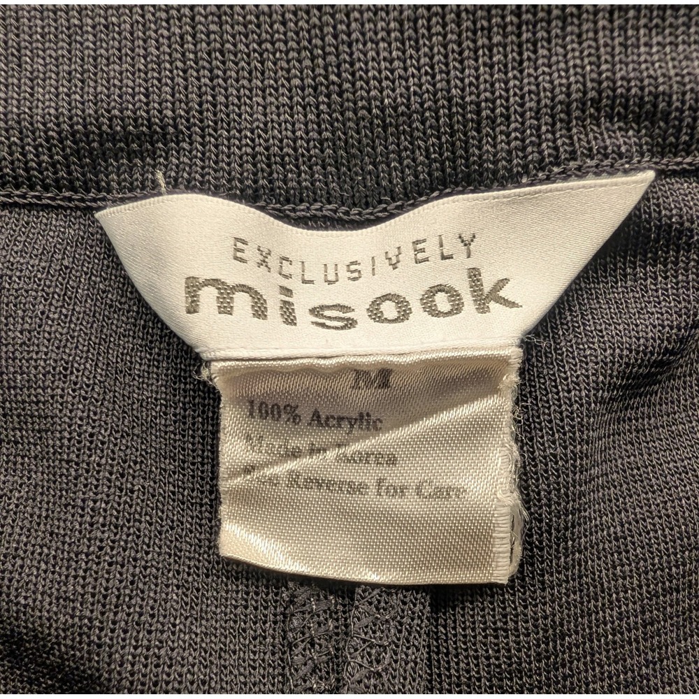 Exclusively Misook Black Pull-On Pants Size‎ M Women's Wide Leg Dressy Long - Picture 2 of 9